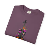Floral Violin T-shirt | Botanical Music Instrument Tee