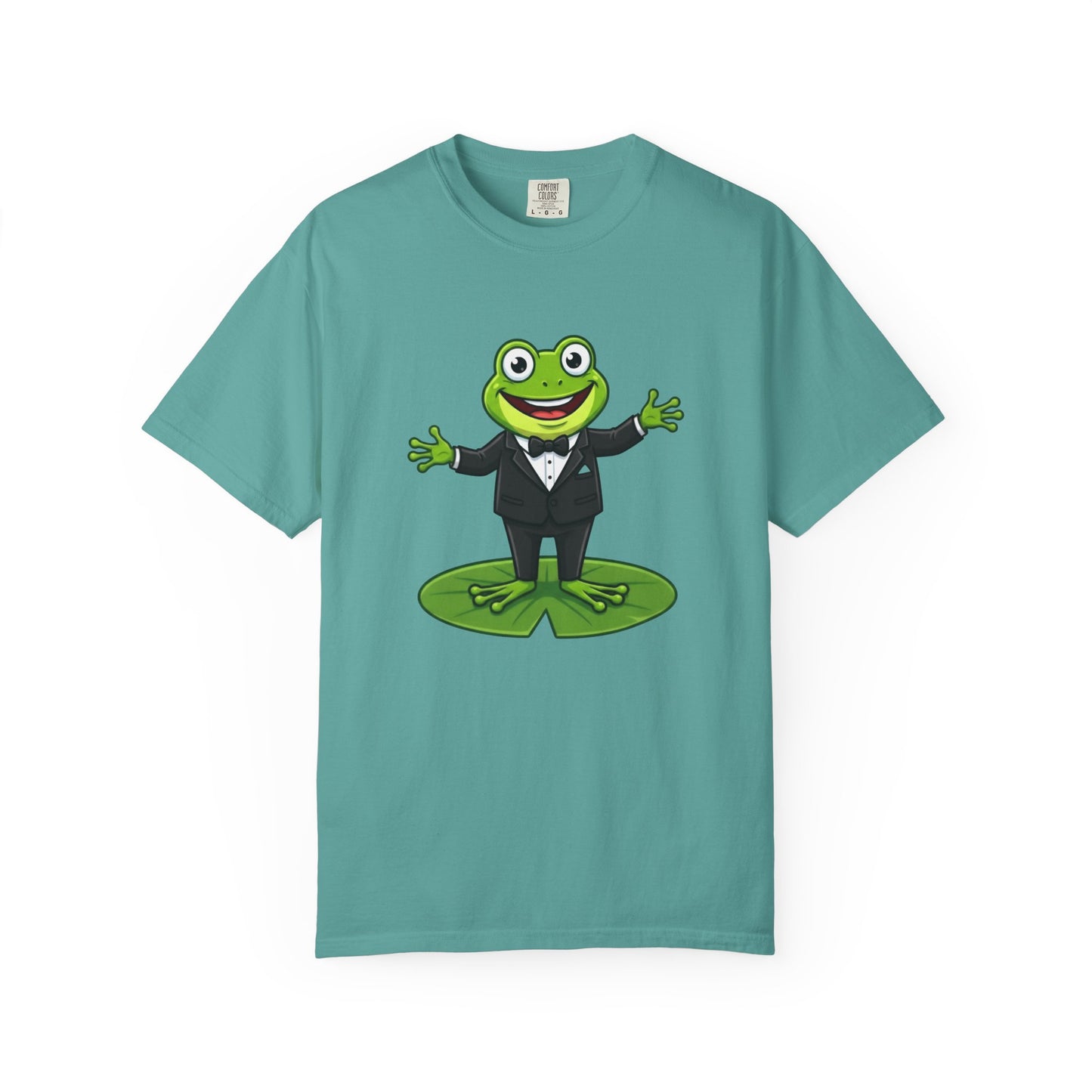 Funny Tuxedo Frog T-shirt | Frog on Lily Pad Amphibian Design