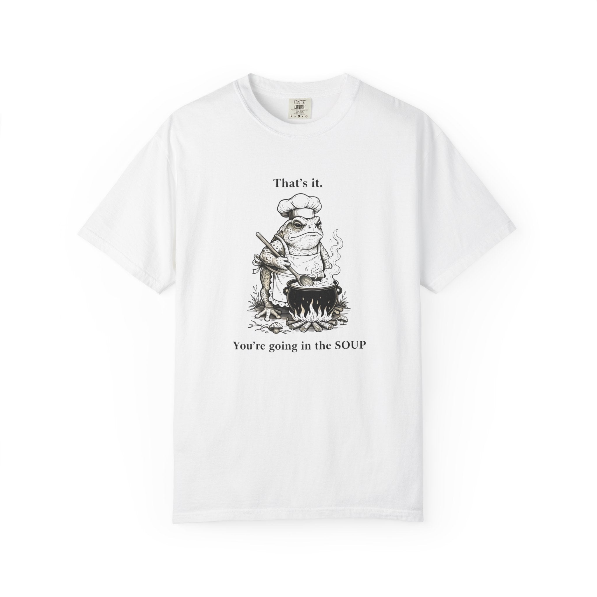Funny Chef Frog Soup T-shirt | Toad Cooking Quote Tee