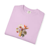 Tropical Floral Bouquet T-Shirt | Bird of Paradise, Orchid, Sunflower