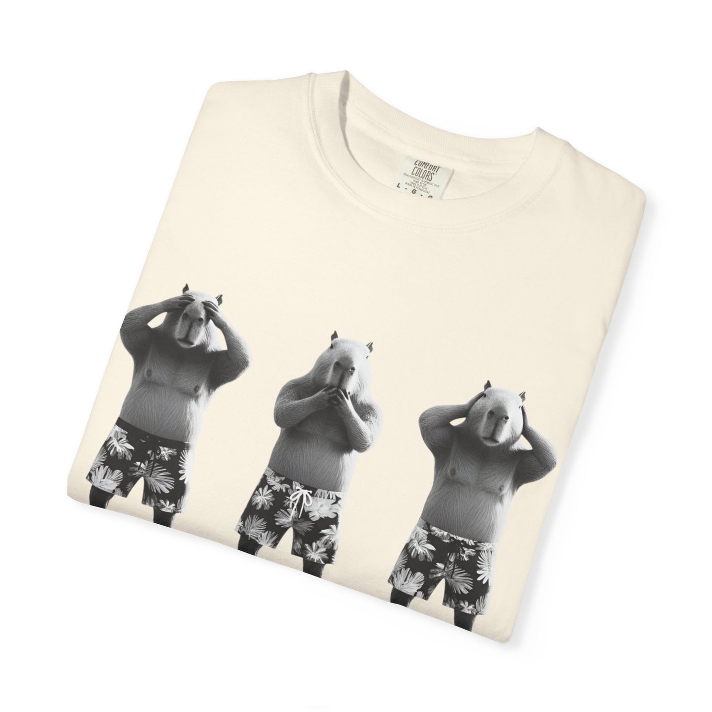 Capybara See No Evil Speak No Evil Hear No Evil T-shirt | Three Monkeys Graphic