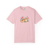 Orange Tabby Cat with Wildflowers T-Shirt | Floral Cat Tee