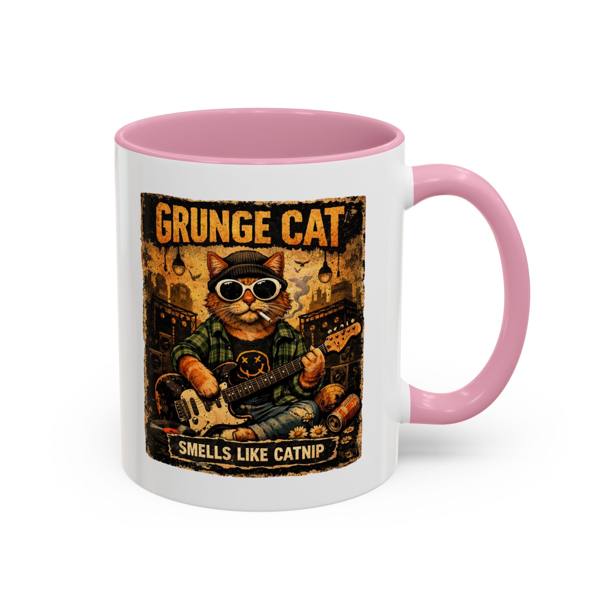 Grunge Cat Smells Like Catnip Mug | Ceramic Coffee Cup