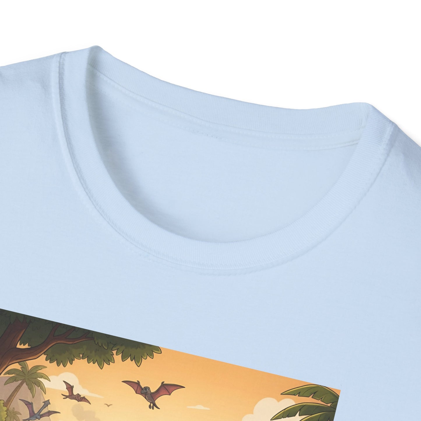 Jurassic Pickleball Club | Retro Tropical Dino Illustration T-Shirt