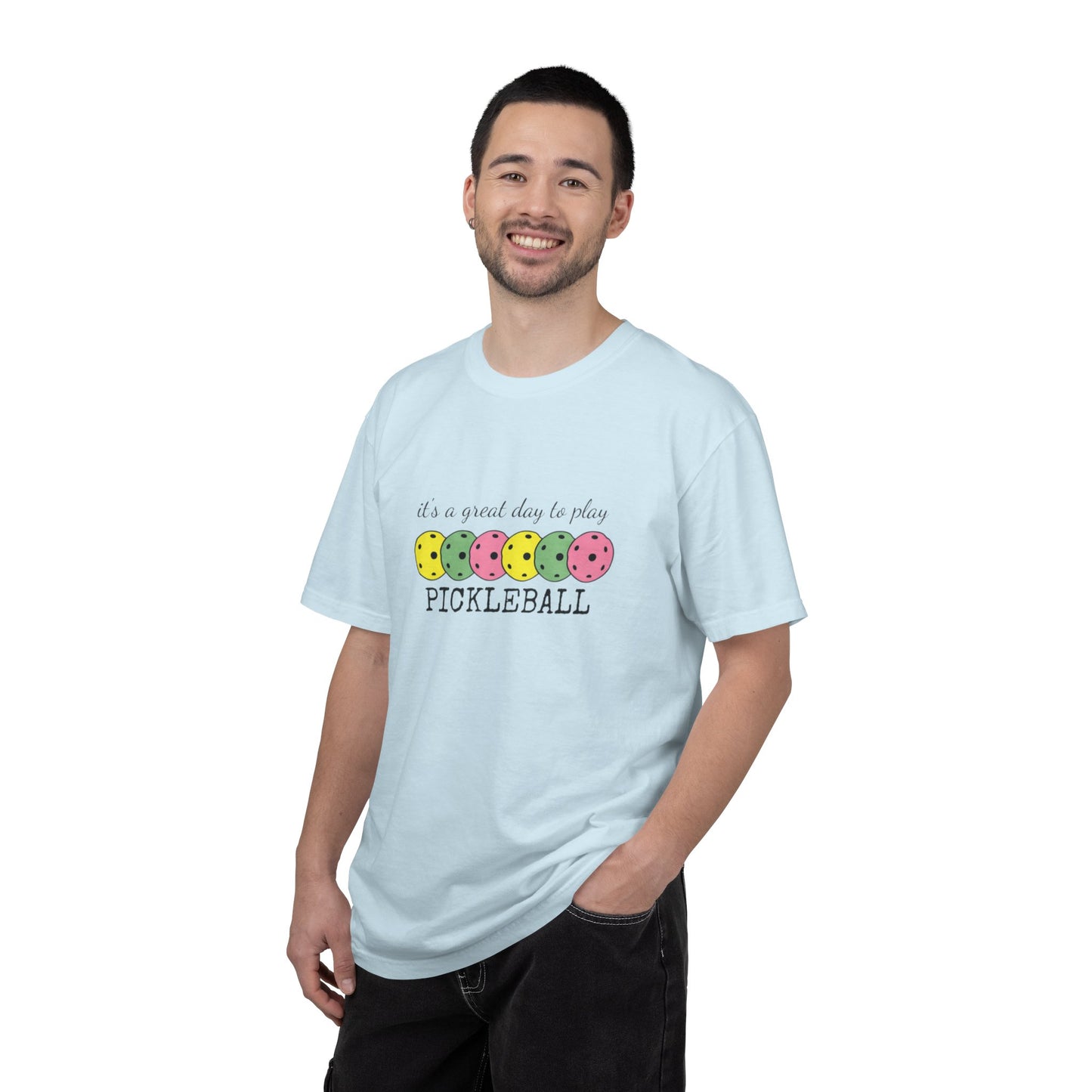 It's a Great Day to Play Pickleball T-Shirt | Colorful Pickleball Paddles Tee