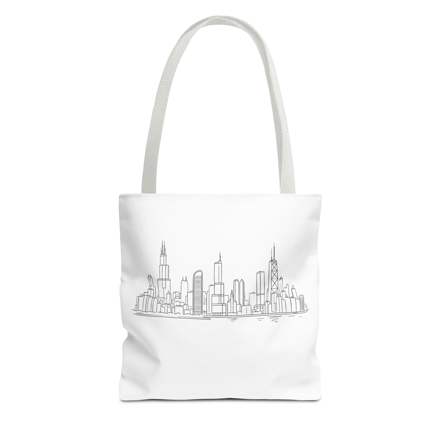 Chicago line art, City Skyline Tote Bag | Urban Skyline Illustration