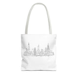 Chicago line art, City Skyline Tote Bag | Urban Skyline Illustration