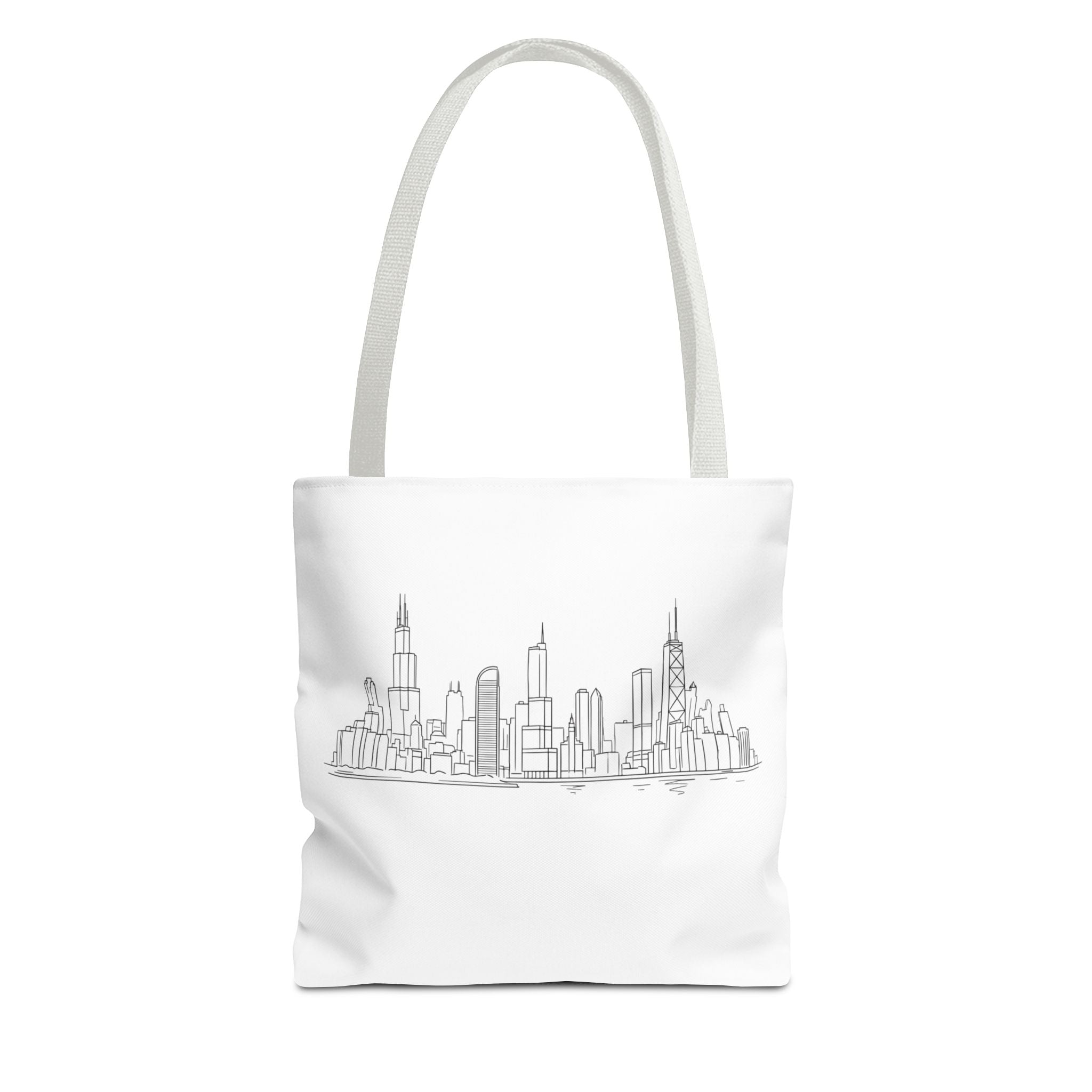 Chicago line art, City Skyline Tote Bag | Urban Skyline Illustration