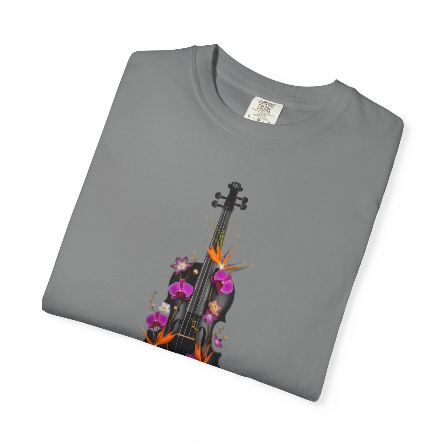 Floral Violin T-shirt | Botanical Music Instrument Tee
