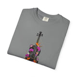 Floral Violin T-shirt | Botanical Music Instrument Tee