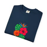 Tropical Hibiscus Floral Tee | Monstera Leaves, Bird of Paradise