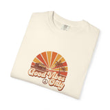 Good Vibes Only T-shirt | Retro Sunset Palm Peace Sign