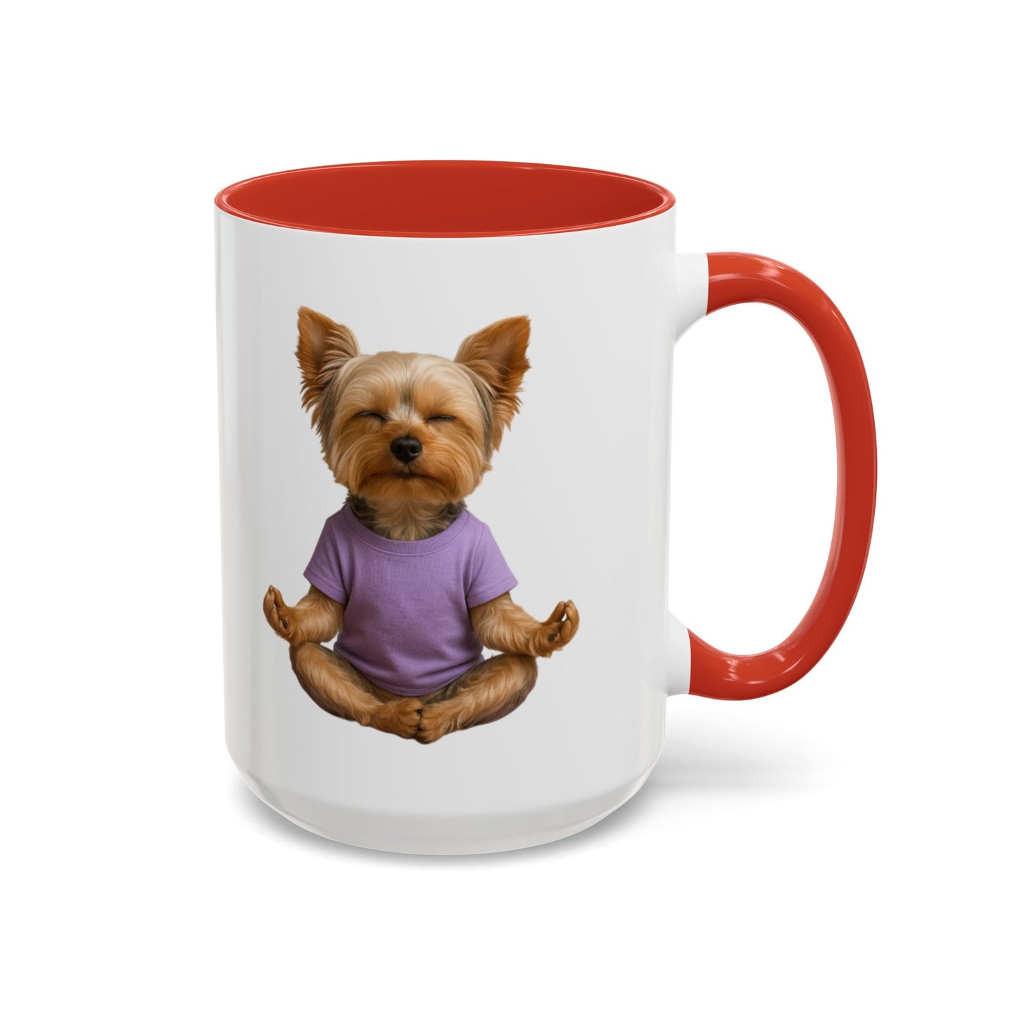 Meditating Yorkshire Terrier Mug | Accent Coffee Mug 11oz 15oz