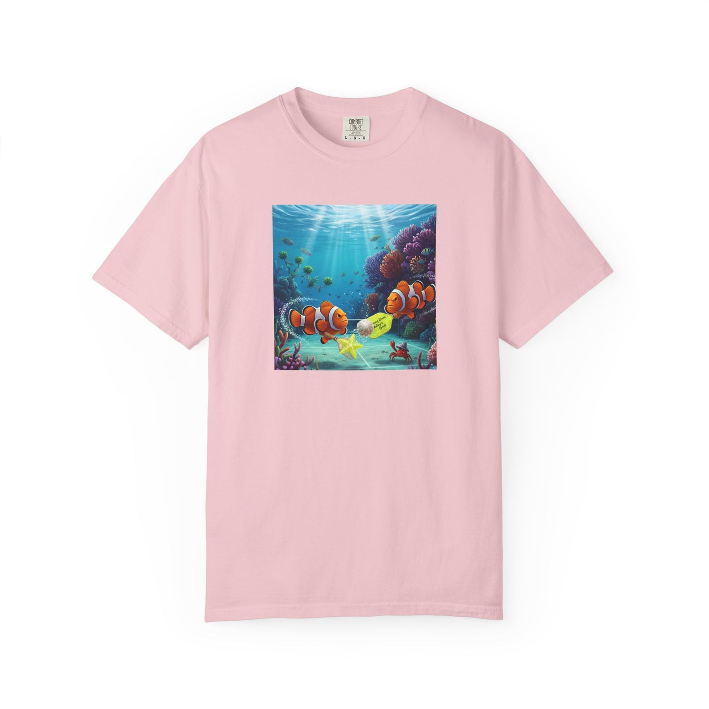 Clownfish Reef Scene T-shirt | Underwater Coral Ocean Illustration