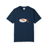 Salmon Nigiri Sushi plate with chopsticks T-shirt | sushi tee