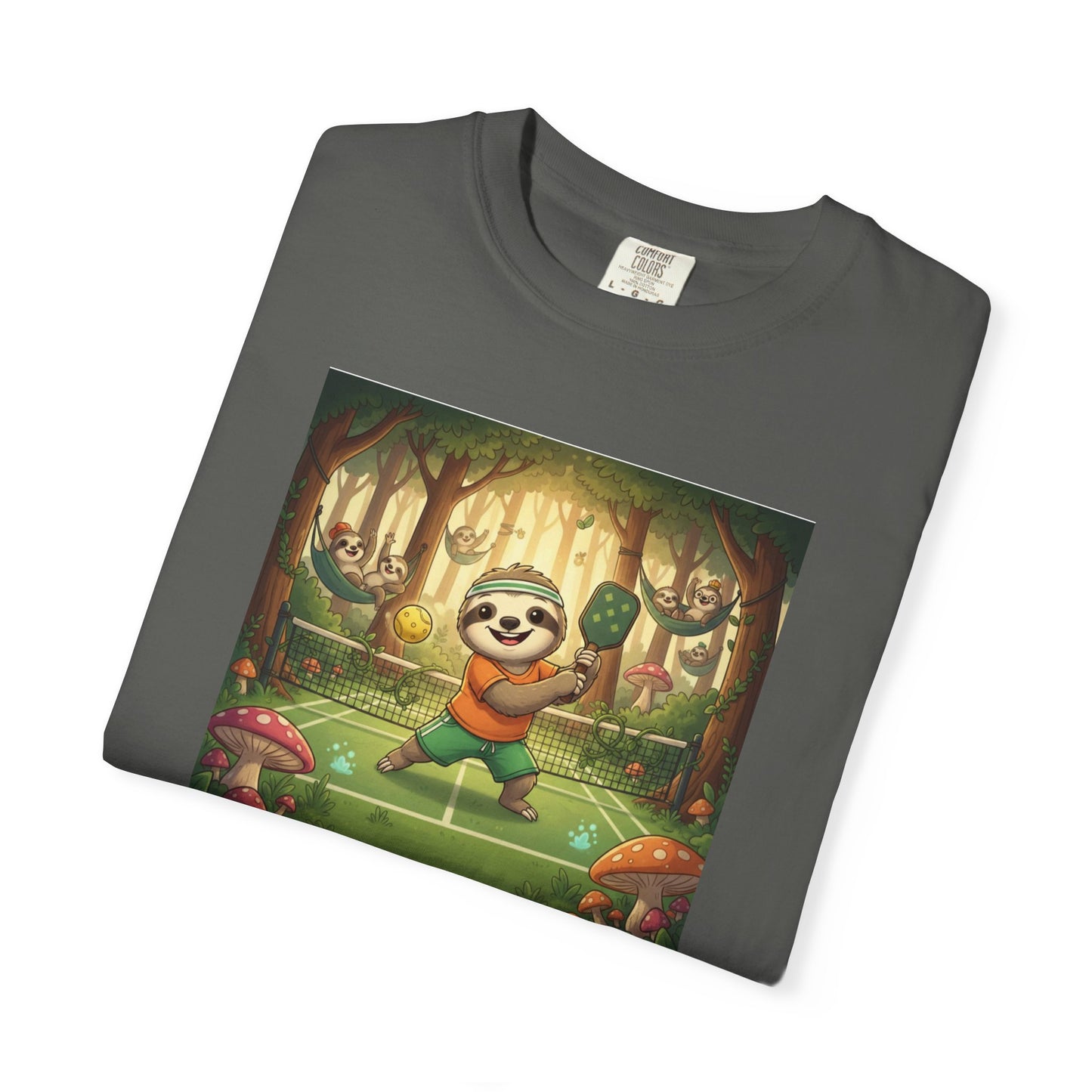Sloth Pickleball Illustration T-shirt | Whimsical Forestcore Slow Living