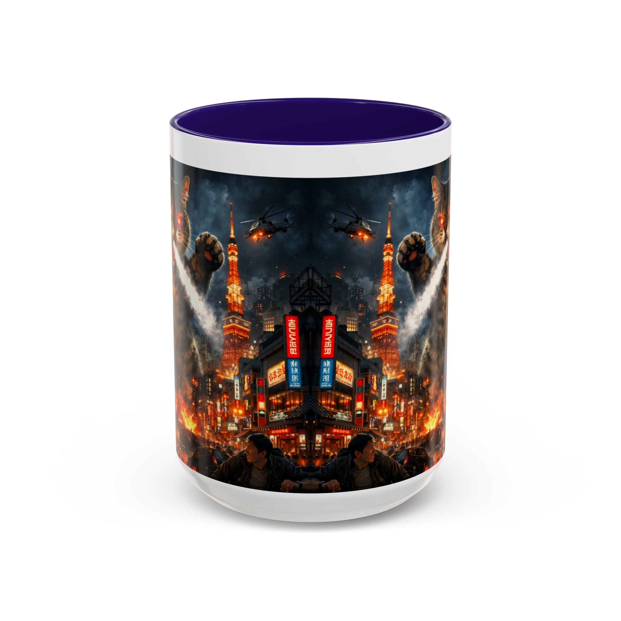 Catzilla Tokyo Cityscape Mug | Color Interior 11oz 15oz