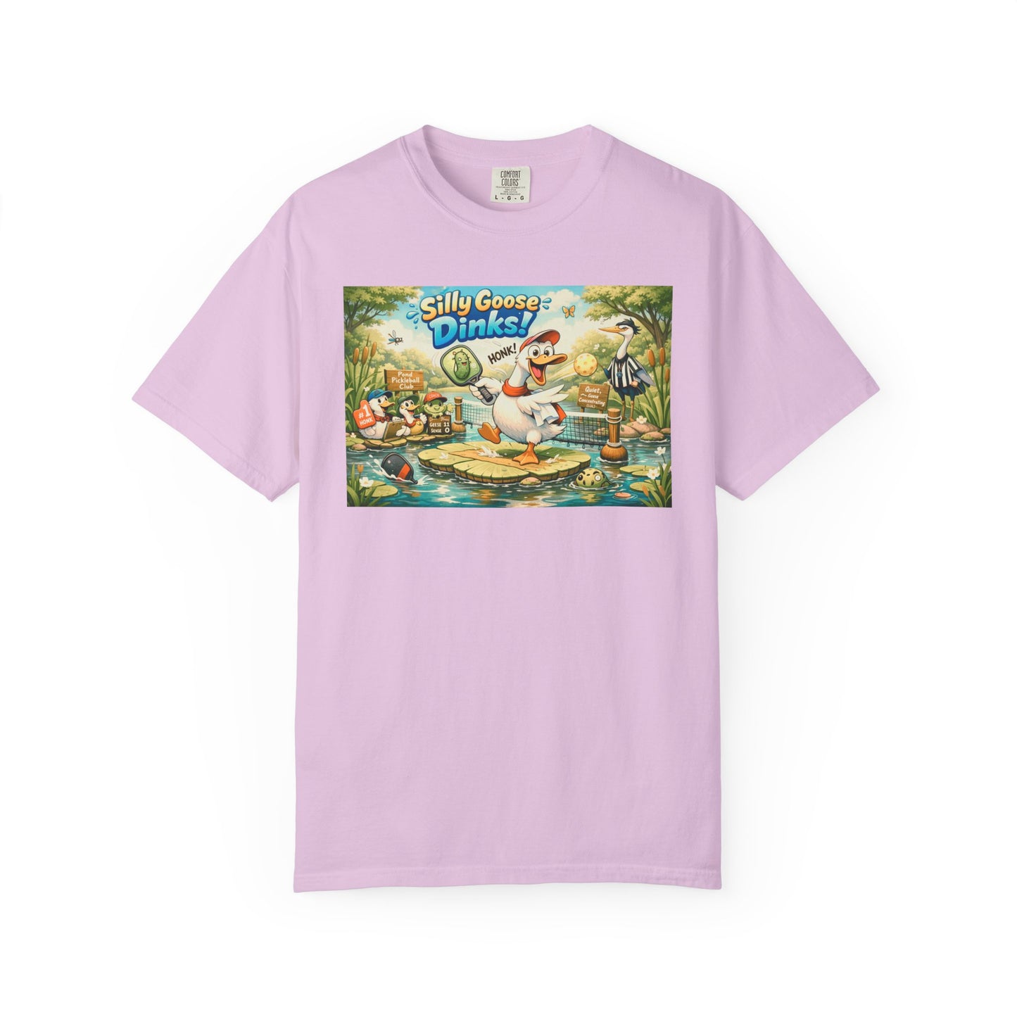 Silly Goose Dinks Cartoon Goose T-Shirt | Vintage Picnic Pond Illustration