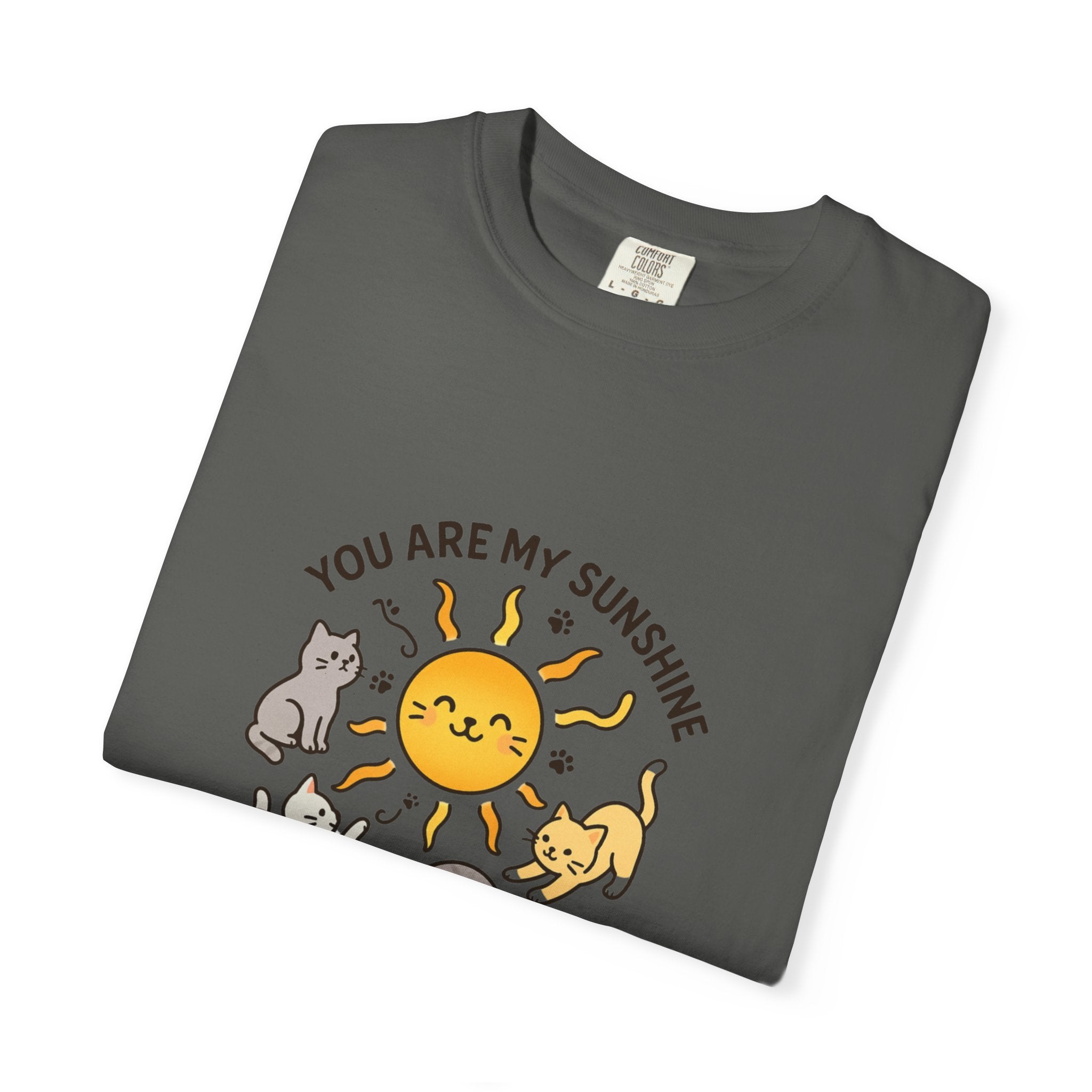 You Are My Sunshine Cat Illustration T-shirt | Cute Sun and Kittens