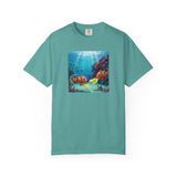 Clownfish Reef Scene T-shirt | Underwater Coral Ocean Illustration