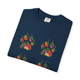 Floral Puppy Paws T-shirt | Dog Lover Tee