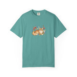 Orange Tabby Cat with Wildflowers T-Shirt | Floral Cat Tee