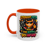 Straight Outta Meow The Kitty 90s Hip Hop Mug | Color Accent