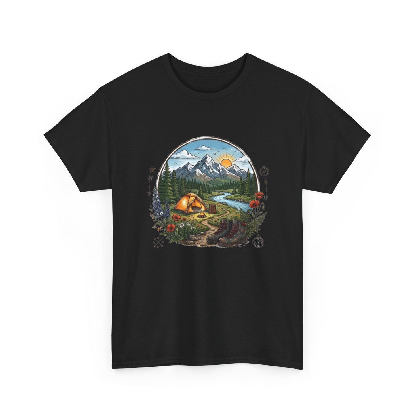Mountain Camping Adventure T-Shirt | Outdoor Nature Hiking Tee | Wilderness Tent Graphic Shirt | Gift for Hiker Camper |
