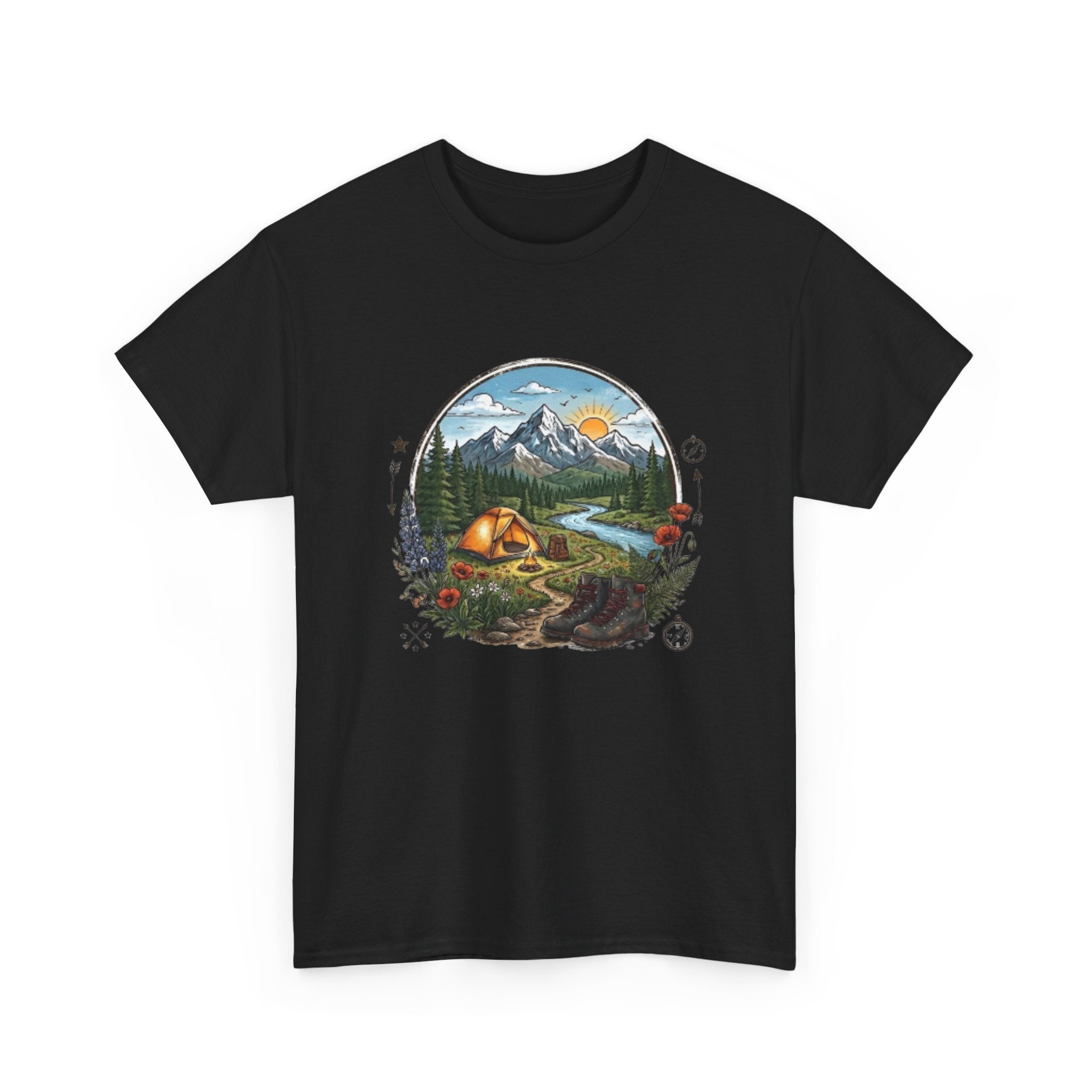 Mountain Camping Adventure T-Shirt | Outdoor Nature Hiking Tee | Wilderness Tent Graphic Shirt | Gift for Hiker Camper |