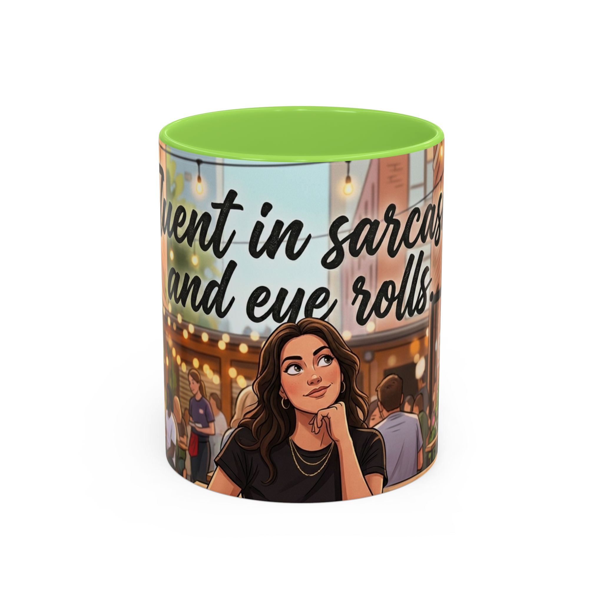 Sarcastic Girl Illustration Mug | 11oz or 15oz Colorful Ceramic