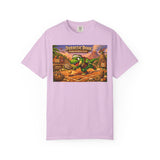 Jurassic Dink Pickleball Dinosaur Arcade Poster T-Shirt | Retro Video Game Shirt