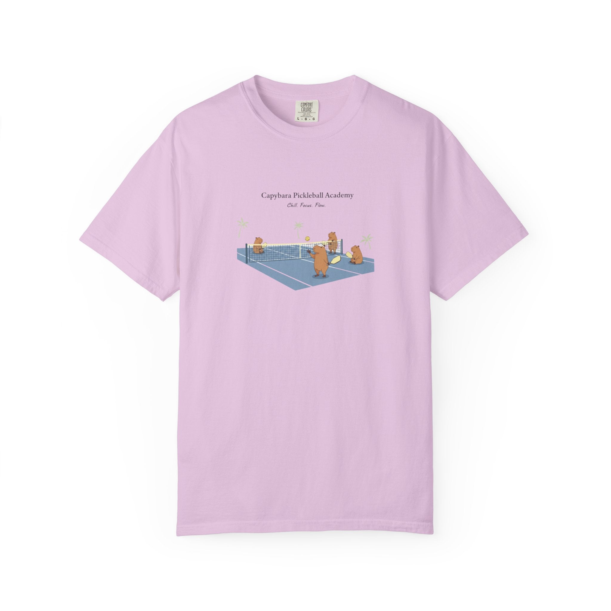 Capybara Pickleball Academy T-shirt | Capybara Cartoon Pickleball Design