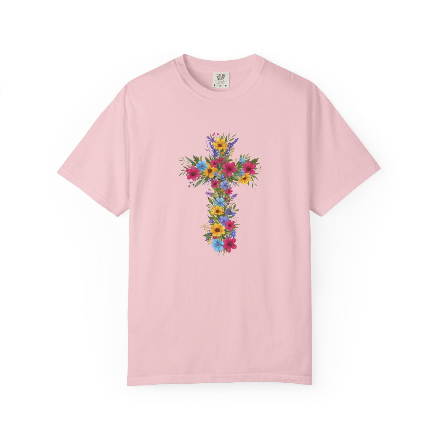 Floral Cross T-shirt | Colorful Flower Cross Tee, Christian Faith Shirt