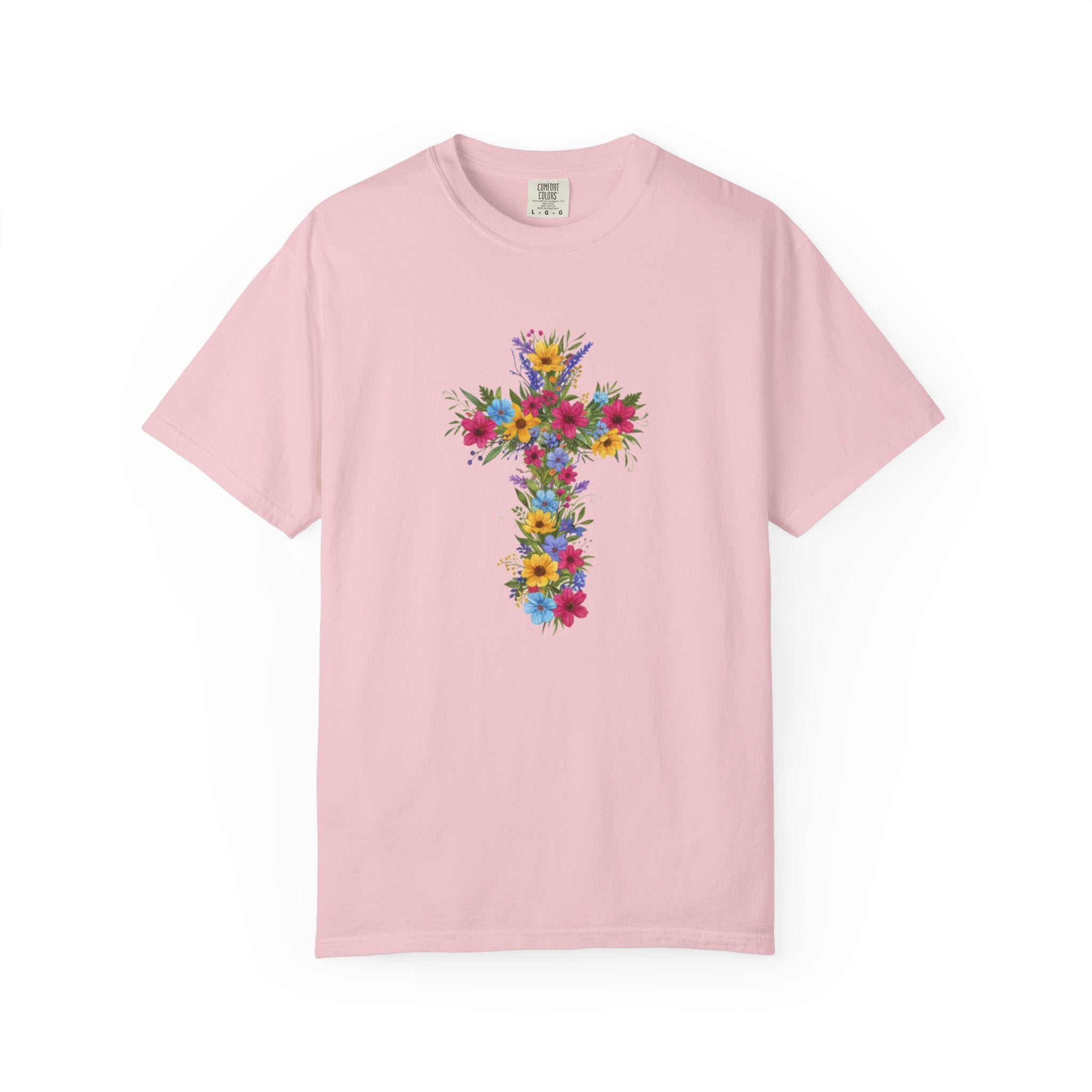 Floral Cross T-shirt | Colorful Flower Cross Tee, Christian Faith Shirt