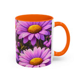 Purple Daisy Floral Mug | Accent Coffee Mug 11oz 15oz