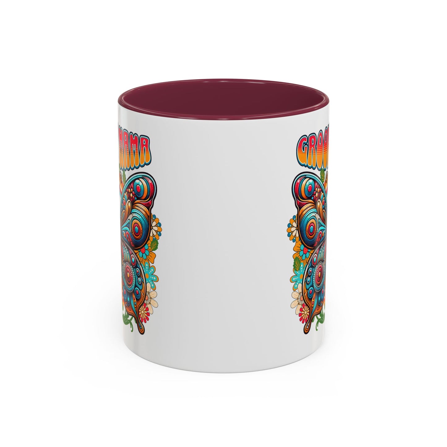 Groovy Mama Butterfly Mug | Retro Psychedelic Floral Design