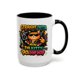 Straight Outta Meow The Kitty 90s Hip Hop Mug | Color Accent