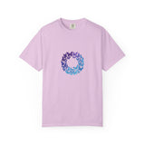 Blue Purple Butterfly Wreath T-shirt | Floral Circle Tee