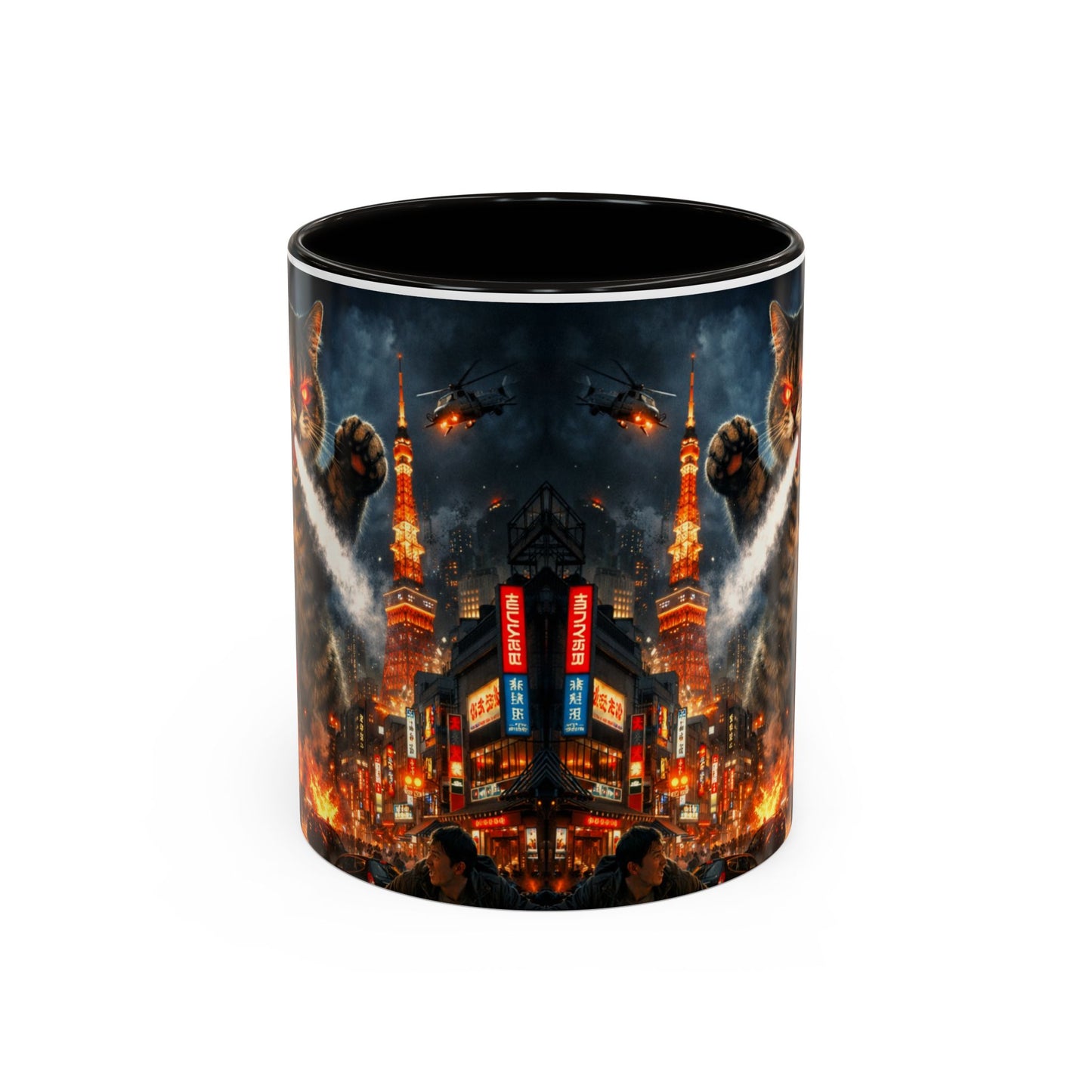 Catzilla Tokyo Cityscape Mug | Color Interior 11oz 15oz