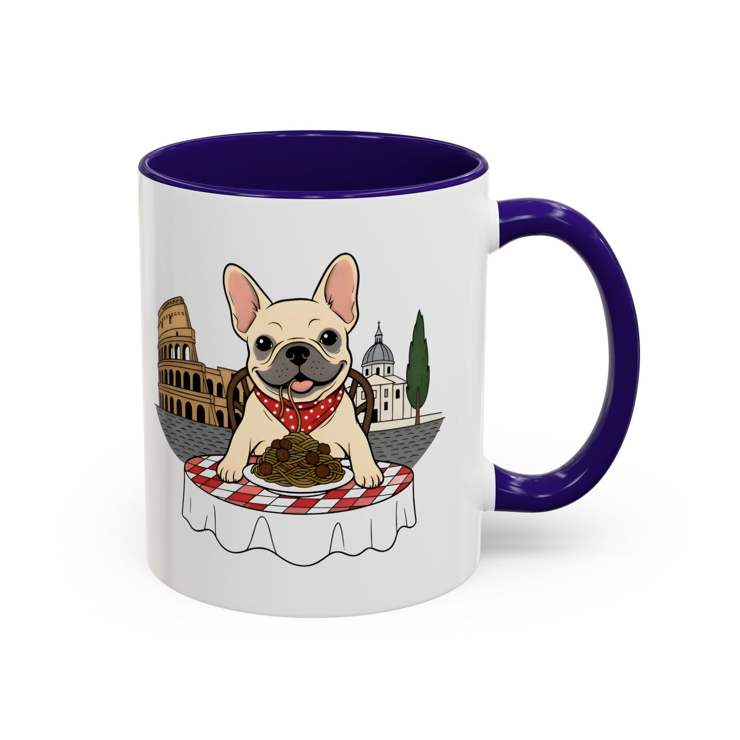 French Bulldog Pasta in Rome Mug | Ceramic Coffee Cup