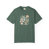 Coastal Seashells and Coral T-Shirt | Beach Wave Sunset Art