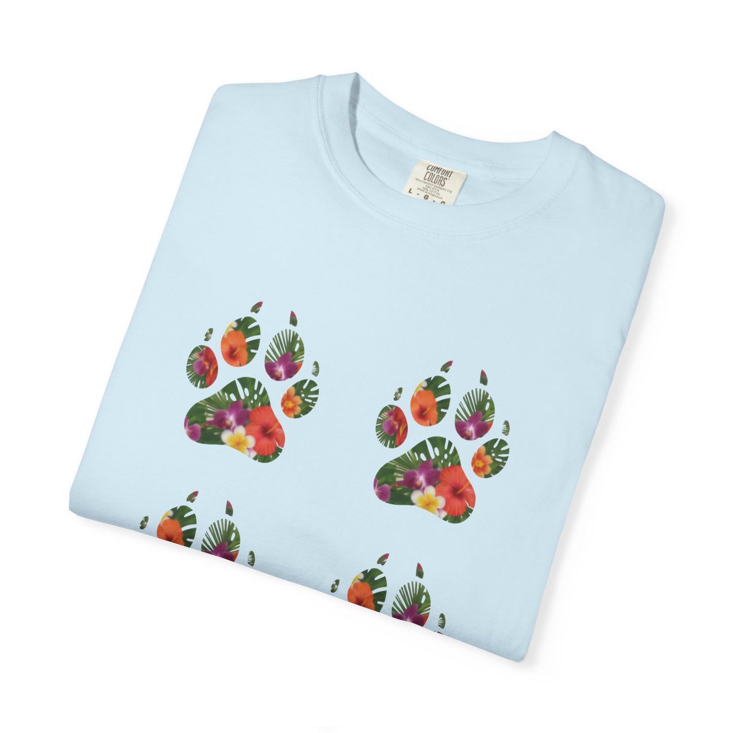 Floral Puppy Paws T-shirt | Dog Lover Tee