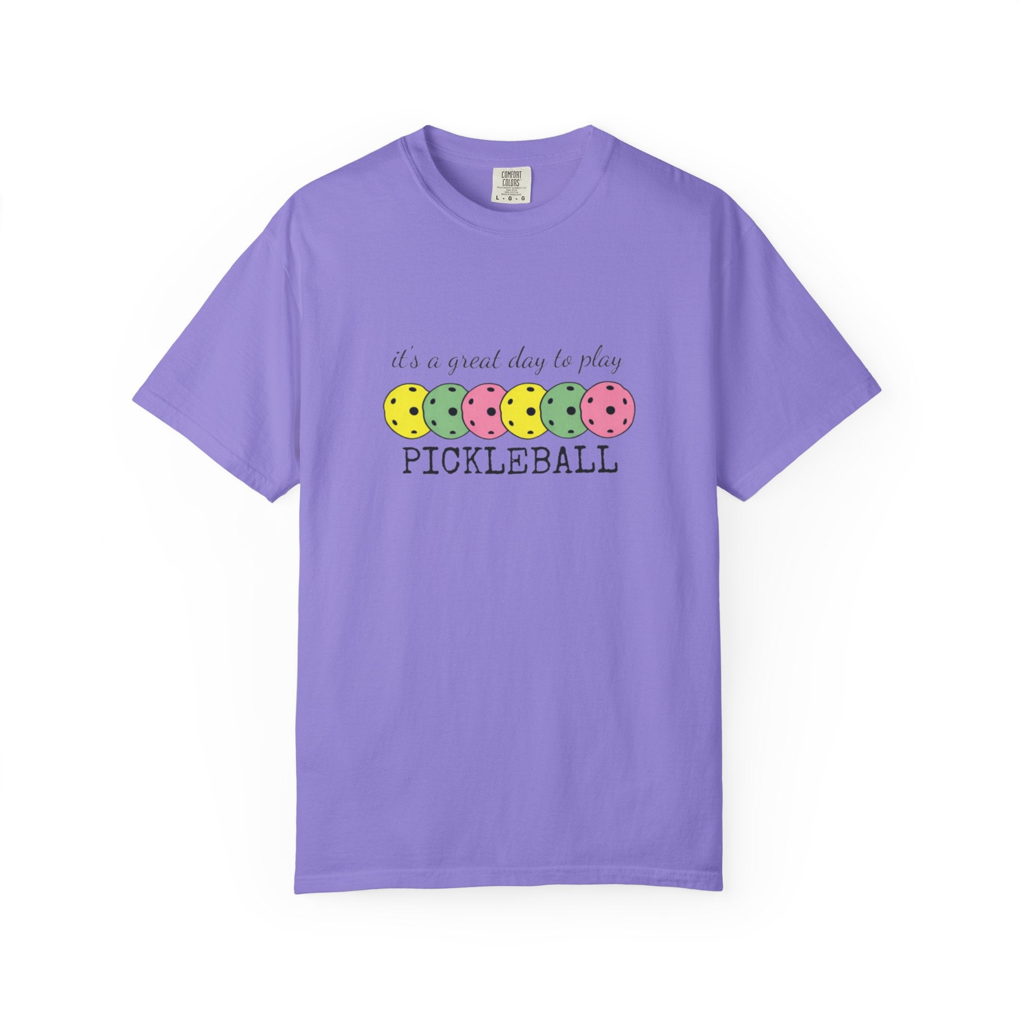 It's a Great Day to Play Pickleball T-Shirt | Colorful Pickleball Paddles Tee