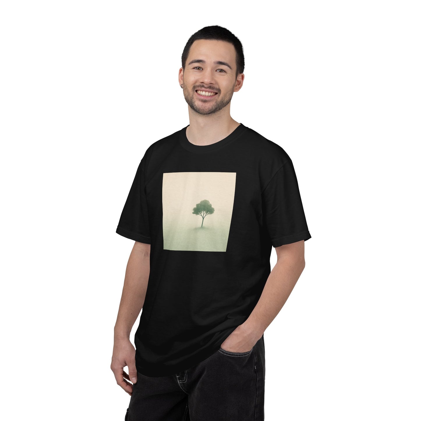 Solitary Tree Minimalist Artwork T-Shirt | Nature Square Print