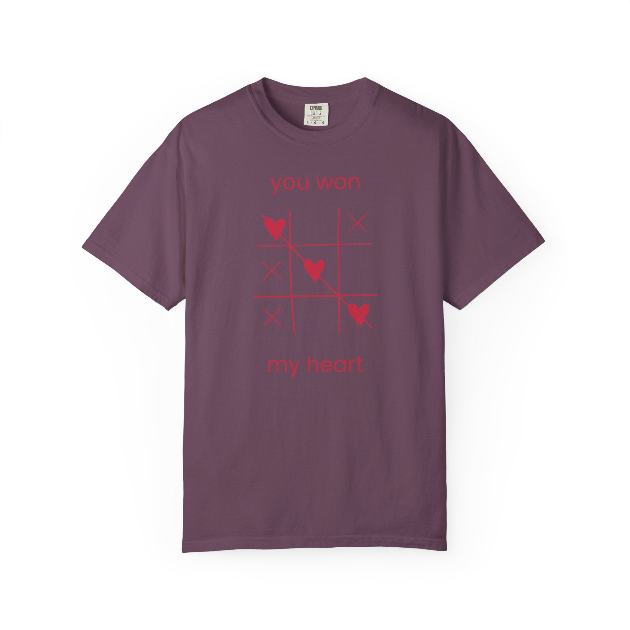You Won My Heart tic tac toe T-shirt | Valentine heart game tee