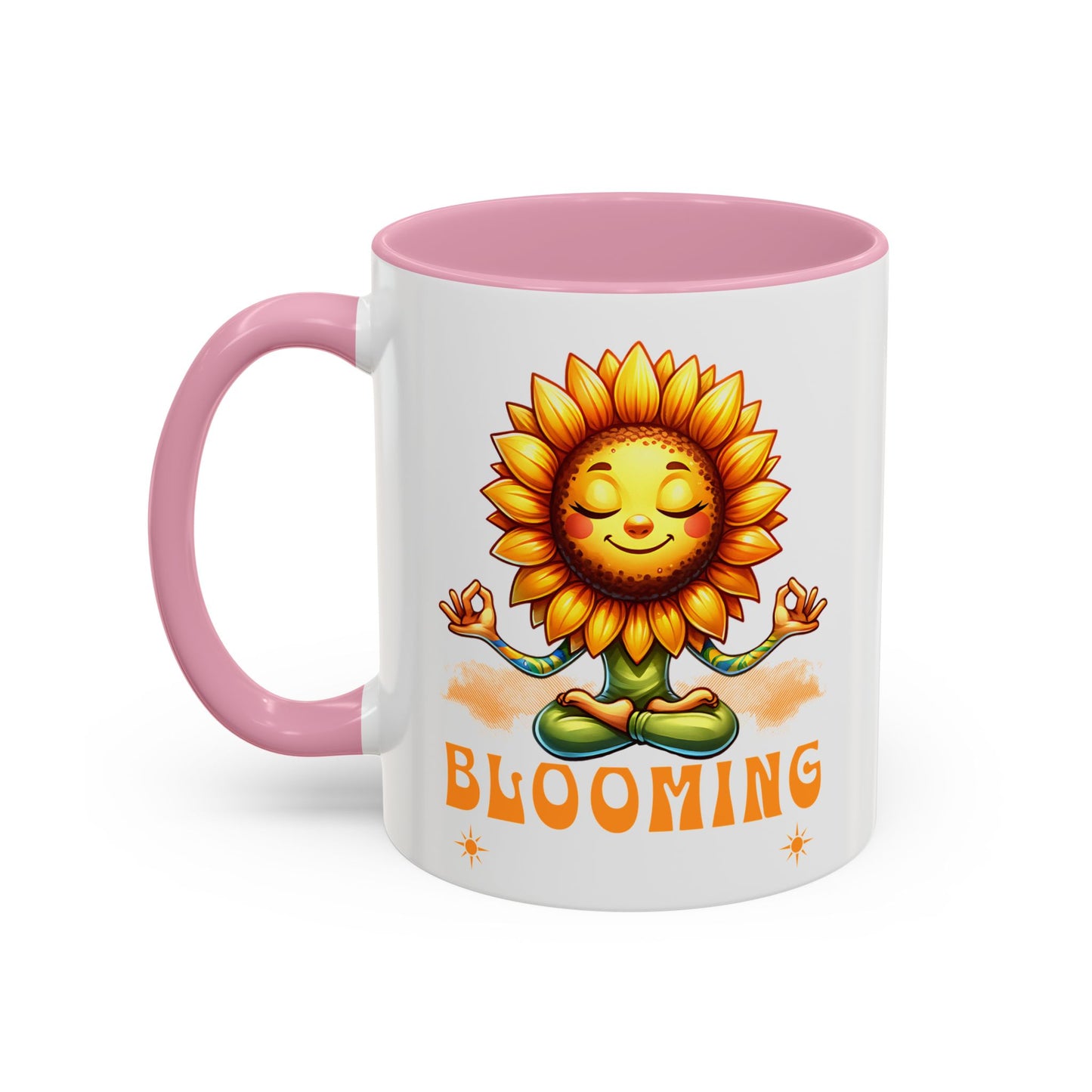 Blooming Sunflower Mug | Yoga Meditating Sunflower Ceramic Mug