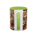 Vintage Cherry Strawberry Pattern Accent Mug | 11oz 15oz