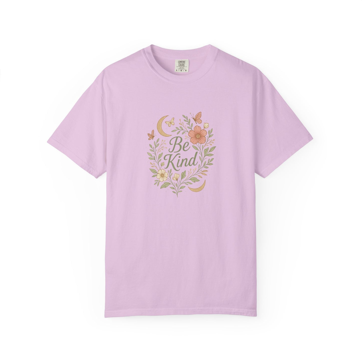 Be Kind Floral Wreath T-Shirt | Positive Quote, Boho Botanical Design