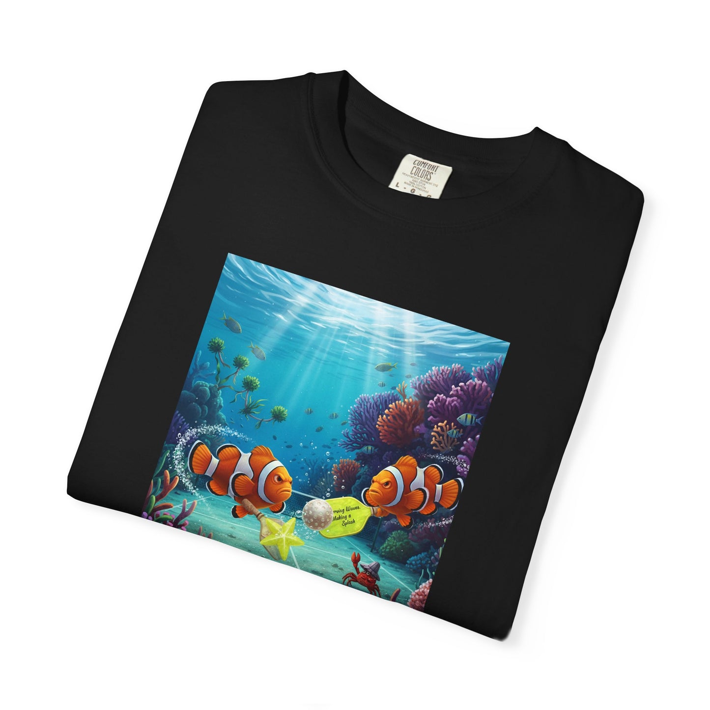 Clownfish Reef Scene T-shirt | Underwater Coral Ocean Illustration