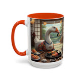Goose with Sushi Mug | Japanese Tea Room Illustration